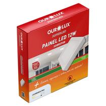 Luminária Led Sobrepor Quadrada 12 Watts 6500K Branco Frio - OUROLUX Luminária Led Sobrepor Quadrada 12 Watts 6500K Branco Frio - OUROLUX