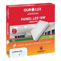 Luminaria LED Sobrepor Quadrada 18 watts 6500K Branco Frio OUROLUX