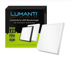 Luminária Led Sobrepor Quadrada 36W Branca Preta Lumanti Luminária Led Sobrepor Quadrada 36W Branca Preta Lumanti