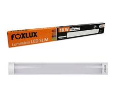 Luminaria led sobrepor retangular 6500k 60cm foxlux - 18w