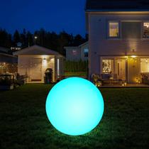 Luminária LED Solar em Forma de Bola Infray 30 cm RGB à Prova dÁgua para Área Externa Luminária LED Solar em Forma de Bola Infray 30 cm RGB à Prova dÁgua para Área Externa