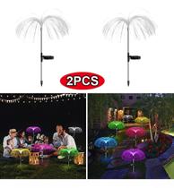 Luminária Led Solar Jardim Forma Medusa 350 Fibras Par Luminária Led Solar Jardim Forma Medusa 350 Fibras Par