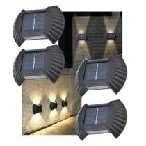 Luminaria Led Solar Parede Externa Prova D'água Kit C/4 AL-B1315