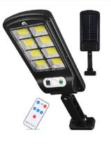 Luminária Led Solar Poste Rua Parede Sensor 128 cob controle - GOLDENSKY