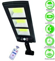 Luminária Led Solar Poste Rua Parede Sensor 180 Led Controle