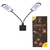 Luminaria led soma x7 preta(15w)led branco/vermelho 220v