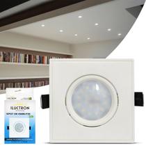 Luminária LED Spot Embutir 18 LEDS 6500K 110V-220V 400LM Branco Frio Modelo Quadrada Branco