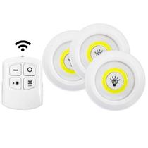 Luminária Led Spot Sem Fio Trio com Controle Cor Branca Luminária Led Spot Sem Fio Trio com Controle Cor Branca