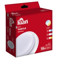 Luminária Led Tartaruga Branca Redonda 12w 6500k Bivolt Kian Branco