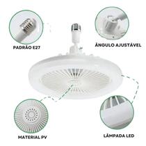 Luminária LED Teto com Ventilador E27 30W, Design Compacto e Funcional Luminária LED Teto com Ventilador E27 30W, Design Compacto e Funcional