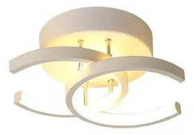 Luminária Led Teto Lustre 3 Em 1 Moderno Sobrepor Plafon Branco