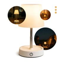 Luminária Led Touch Abajur Mesa Luz Quente USB Portátil Design Moderno