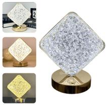 Luminária LED Touch Recarregável Efeito Diamante com Controle de Intensidade LKZD5917