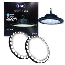 Luminária Led UFO 200w Highbay 120º Galpão Empresa Industria Fabrica L&D 1249