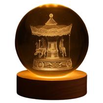 Luminária Led USB Globo De Vidro Com Base de Bambu Efeito 3D Escolha o Modelo Luminária Led USB Globo De Vidro Com Base de Bambu Efeito 3D Escolha o Modelo