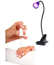 Luminaria Led Uv Clip Cura Esmalte Gel Unhas Tips Rápida USB