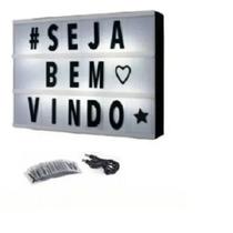 Luminária Letreiro de Cinema Light Box Led 96 Letras Números Ícones