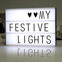 Luminária Letreiro Led Cinema Light Box Led A4 + 192 Letras