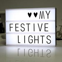 Luminária Letreiro Led Cinema Light Box Led A4 + 192 Letras