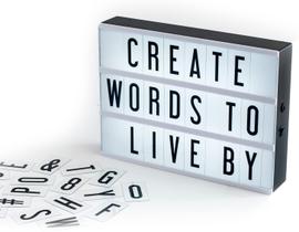 Luminária Letreiro Led Cinema Light Box Led A4 + 96 Letras