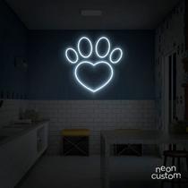 luminaria letreiro Neon Led Amo Pets 30x30 luminoso decoração p/ selfie