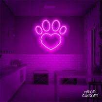luminaria letreiro Neon Led Amo Pets 30x30 luminoso decoração p/ selfie
