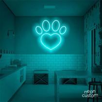 luminaria letreiro Neon Led Amo Pets 60x60 luminoso decoração p/ selfie