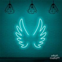 luminaria letreiro Neon Led Asas Anjinho 120x120 luminoso decoração p/ selfie