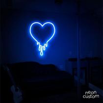 luminaria letreiro Neon Led Coração Derretido 100x75 luminoso decoração p/ selfie