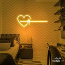 luminaria letreiro Neon Led Coraçao Grafico 60x25 luminoso decoração p/ selfie