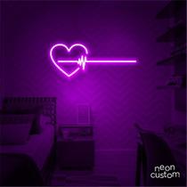 luminaria letreiro Neon Led Coraçao Grafico 80x30 luminoso decoração p/ selfie