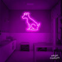 luminaria letreiro Neon Led Dog Sentado 02 60x60 luminoso decoração p/ selfie