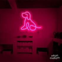 luminaria letreiro Neon Led Dog Sentado 60x60 luminoso decoração p/ selfie