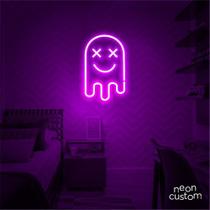 luminaria letreiro Neon Led Fantasma 100x60 luminoso decoração p/ selfie