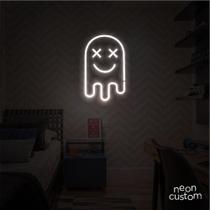 luminaria letreiro Neon Led Fantasma 50x30 luminoso decoração p/ selfie