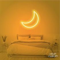 luminaria letreiro Neon Led Lua 60x60 luminoso decoração p/ selfie