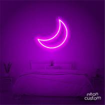 luminaria letreiro Neon Led Lua 60x60 luminoso decoração p/ selfie