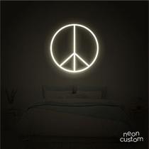 luminaria letreiro Neon Led Paz 60x60 luminoso decoração p/ selfie