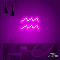 luminaria letreiro Neon Led Signo Aquário 60x40 luminoso decoração p/ selfie
