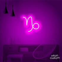luminaria letreiro Neon Led Signo Capricórnio 100x100 luminoso decoração p/ selfie