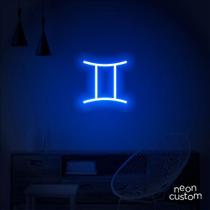 luminaria letreiro Neon Led Signo Gêmeos 100x100 luminoso decoração p/ selfie