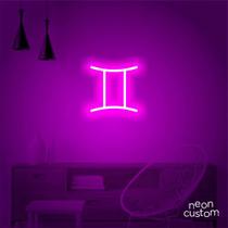 luminaria letreiro Neon Led Signo Gêmeos 50x50 luminoso decoração p/ selfie