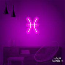 luminaria letreiro Neon Led Signo Peixes 100x70 luminoso decoração p/ selfie