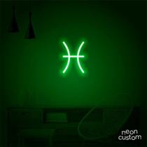 luminaria letreiro Neon Led Signo Peixes 50x35 luminoso decoração p/ selfie