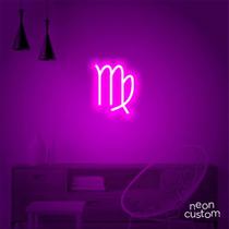 luminaria letreiro Neon Led Signo Virgem 70x60 luminoso decoração p/ selfie