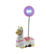 Luminária Lhama Branca com Luz LED 9,5cm Decoração Divertida e Criativa