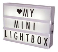 Luminária Light Box A4 96 Letras Slides A Pilha E Cabo Usb