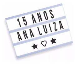 Luminária Light Box Led Cinema A4 + 96 Letras Números Ícones Luminária Light Box Led Cinema A4 + 96 Letras Números Ícones