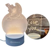 Luminária Lindo Efeito 3d Tipo Lousa Recados Mensagens Acrílico C Caneta KL1512 KL1516 KL1517 KL1518