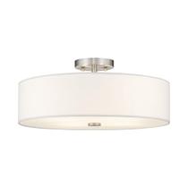 Luminária Livex Lighting 51055-91 Níquel escovado de 4 luzes Luminária Livex Lighting 51055-91 Níquel escovado de 4 luzes